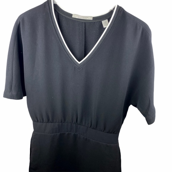 Scotch & Soda Black V-Neck Sports Dress Stripe XS - Picture 3 of 10